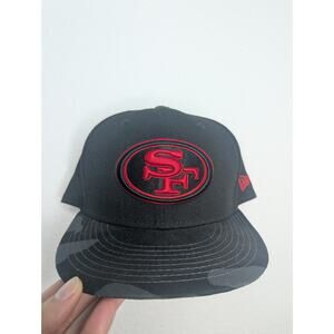 NFL San Francisco 49ers Unisex Black Camo Adjustable Hat
